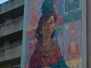 Mural de Nmada  beira do Anllns, na r/ Fomento